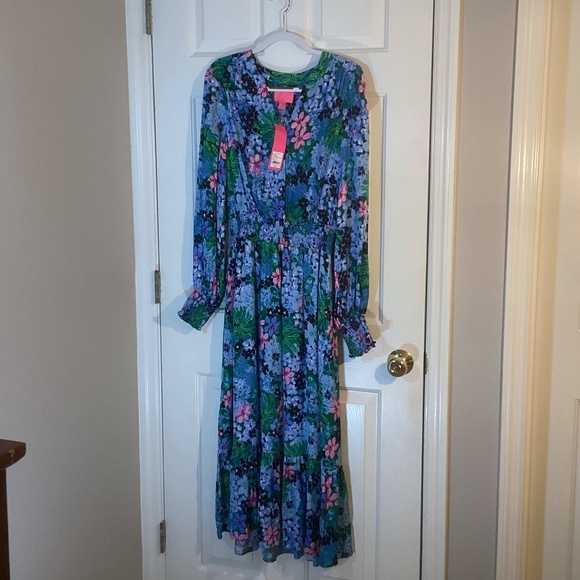 Lilly Pulitzer NWT Loubella smocked midi dress in Soiree All Day - Picture 4 of 6